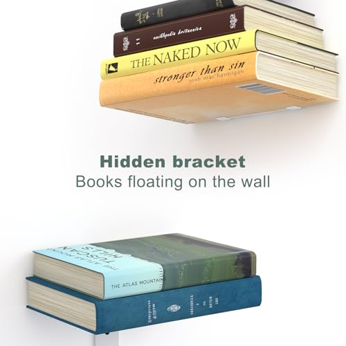 Mefirt Invisible Floating Bookshelves for Wall, 6 Tier Vertical Spine Book Tower, Heavy Duty Floating Book Shelves Metal Book Organizers for Home Office, 3 Pack(White) - Image 4