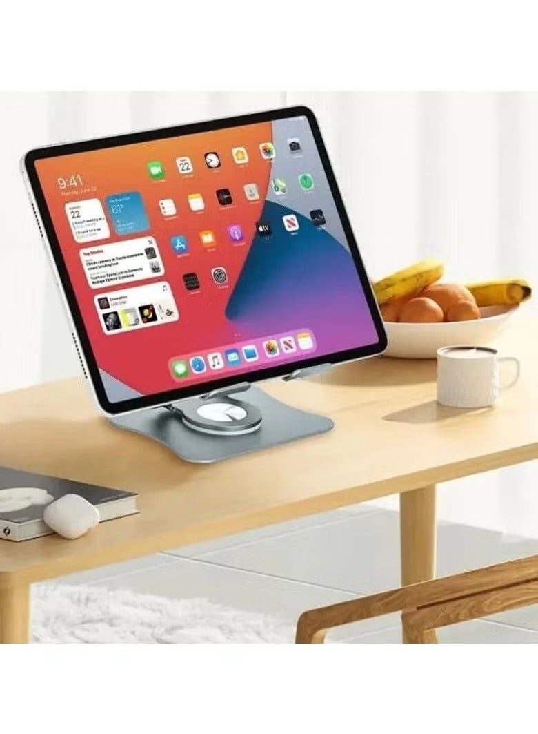 djustable Laptop and Tablet Stand – Ergonomic Aluminum Computer Riser with 360° Rotating Base – Portable, Foldable Design for Desk Use  - Image 4
