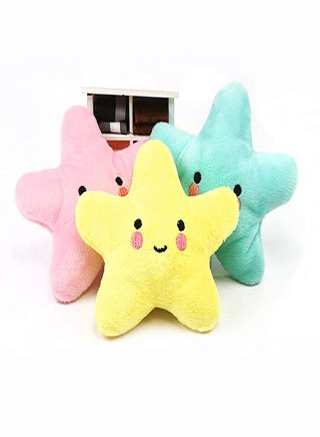 Ytuomzi ألعاب Pet Bite Squeaky Toys Smile Star اللطيفة المحشوة للكلاب والجراء، لعبة قطيفة على شكل سحابة تصدر صوت BB للمضغ والتمرين، عبوة من 3 قطع (نجمة) - Image 2