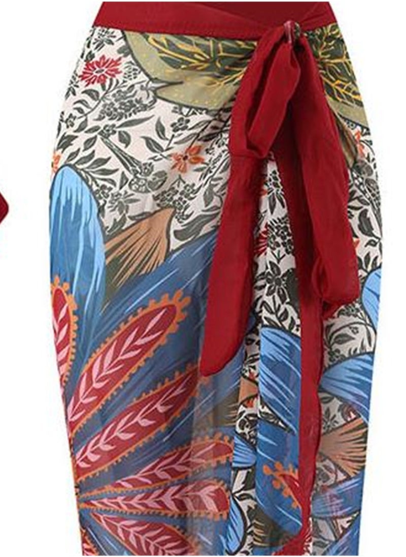 NADANBAO 2pcs one piece swimsuit lace up swimsuit maxi skirt swimsuit set - Image 4