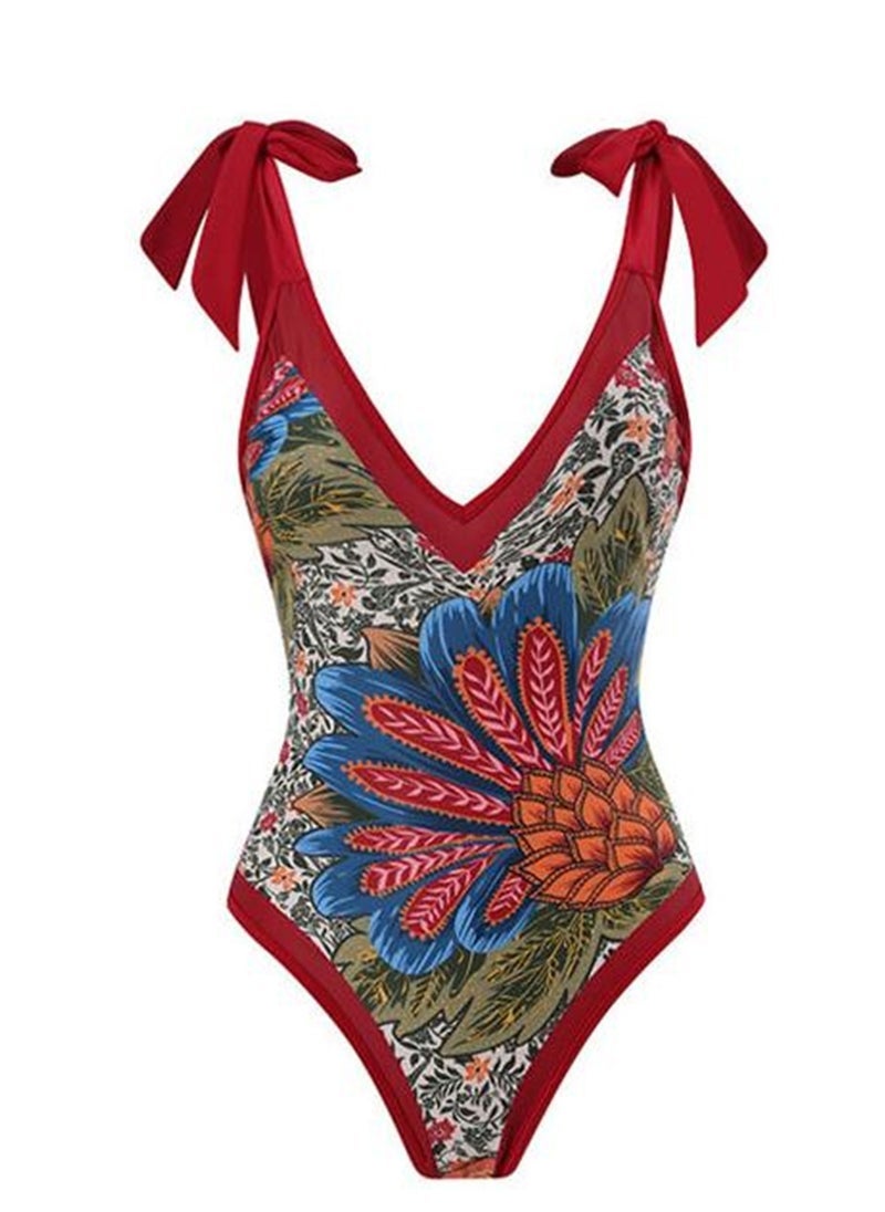 NADANBAO 2pcs one piece swimsuit lace up swimsuit maxi skirt swimsuit set - Image 3