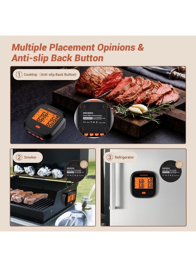 إنك بيرد مقياس حرارة اللحوم اللاسلكي من إنك بيرد IBBQ-4T، مقياس حرارة لاسلكي للشواء، للمدخن والفرن | رسم بياني لمعايرة درجة الحرارة عبر التطبيق | تنبيه مؤقت عبر الهاتف المحمول | مقياس حرارة رقمي قابل لإعادة الشحن للشواء، 4 مجسات - Image 4