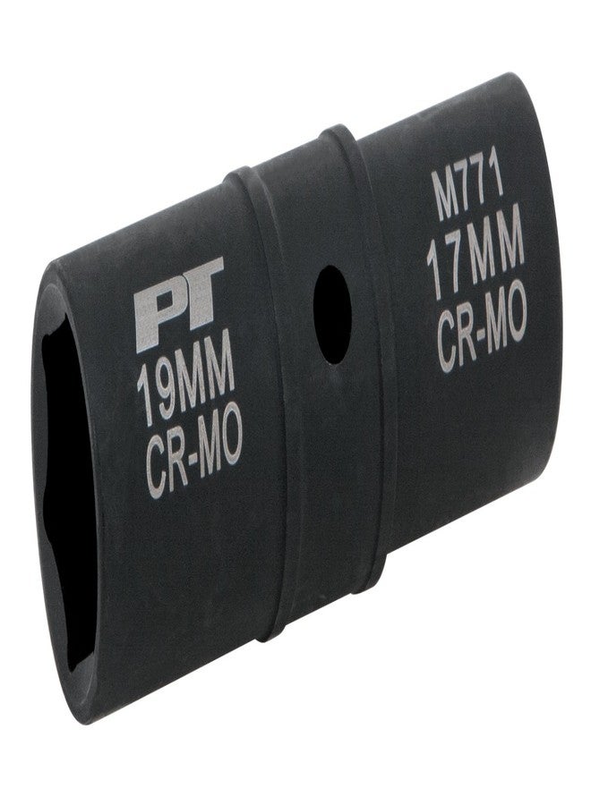 بيرفورمانس تول طقم مقابس قلابة بمحرك M774 مقاس 1/2 بوصة من Performance Tool - طقم مكون من 4 قطع متري وSAE بتصميم جدار رفيع لصواميل العجلات ومسامير العجلات والمزيد - Image 4