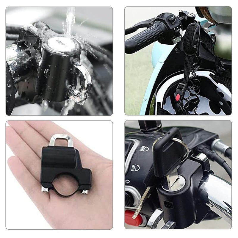 DORPUT Motorcycle Helmet Lock with 2 Keys - Anti-Theft Handlebar Lock, Durable Metal, Fits 22mm-26mm Tubing, Black - Essential Motorbike Accessory - Image 3
