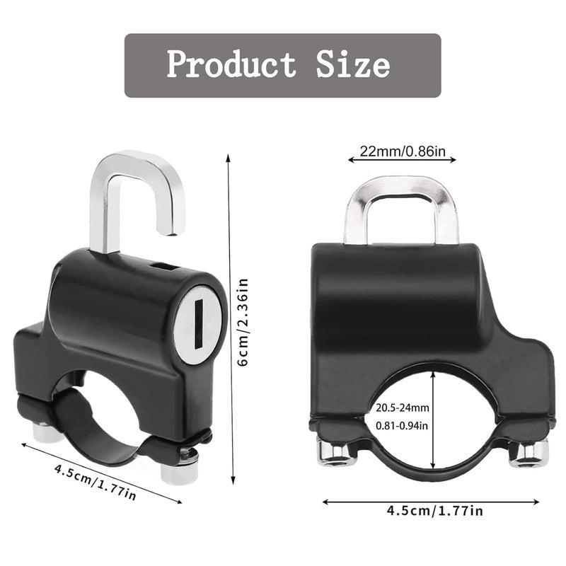 DORPUT Motorcycle Helmet Lock with 2 Keys - Anti-Theft Handlebar Lock, Durable Metal, Fits 22mm-26mm Tubing, Black - Essential Motorbike Accessory - Image 4
