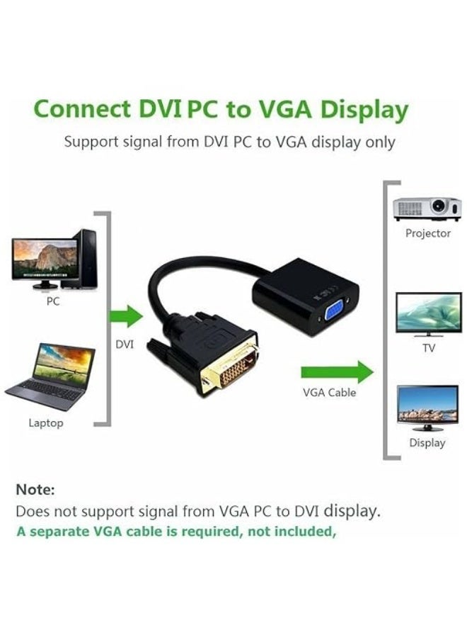 محول AB-27KD من DVI-D إلى VGA – كابل تحويل عرض فيديو عالي الدقة لتوصيل الكمبيوتر أو كرت الشاشة بشاشات وأجهزة عرض VGA - Image 4