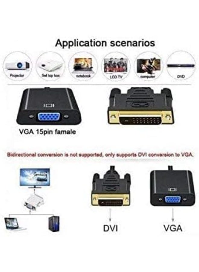 محول AB-27KD من DVI-D إلى VGA – كابل تحويل عرض فيديو عالي الدقة لتوصيل الكمبيوتر أو كرت الشاشة بشاشات وأجهزة عرض VGA - Image 3