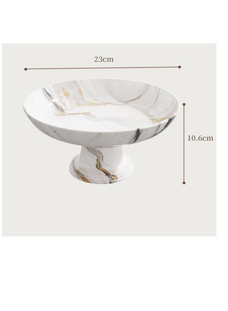 الواحة-TH صينية رخامية أنيقة بتصميم ساق مرتفعة مستقرة، صينية تقديم بلاستيكية متينة من البولي بروبيلين للمنزل، الزفاف، الحفلات، ديكور طاولة الطعام - منظم قطعة مركزية مزخرفة، ديكور صينية، ملحق طاولة الزفاف، ميزة عدم الانزلاق - Image 3