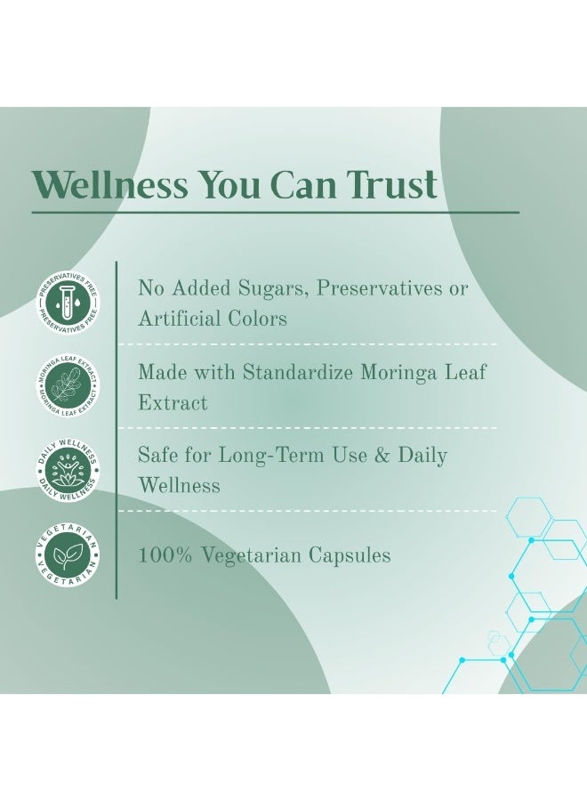 ROOTNRISEBLISS Moringa Tablets – 60 Natural Tablets | Rich in Vitamins, Minerals & Antioxidants | Daily Energy, Detox, Immunity & Overall Wellness Supplement | Natural Herbal Superfood for Men and Women (Pack of 1) - Image 4