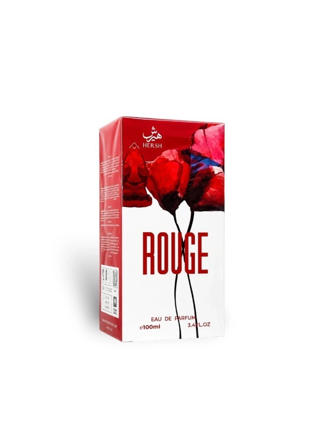 هيرش عطر العز للعود "هيرش روج" (Hersh Rouge) - أو دو بارفان 100 مل - للجنسين - عطر شرقي زهري منعش - Image 2