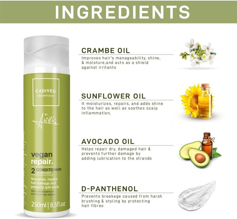 CADIVEU Vegan Hair Conditioner (250ml) - Image 2