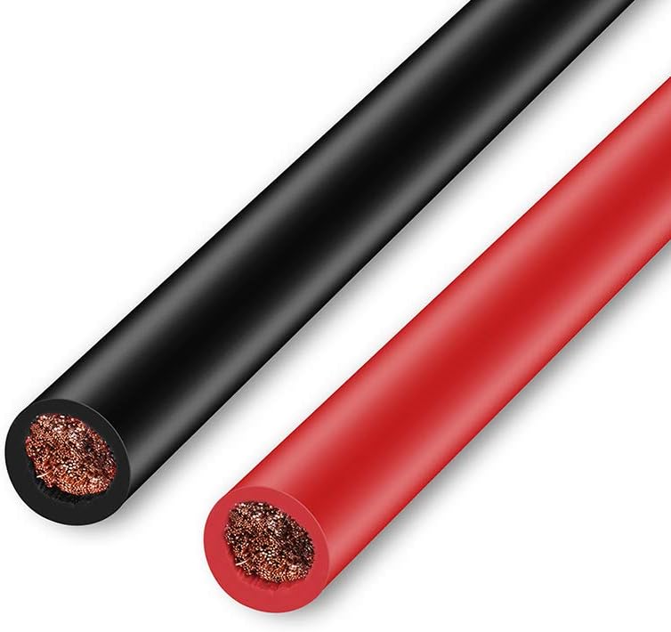 SHIERLENG كابلات بطارية نحاسية نقية 4 AWG حمراء + سوداء مجموعة أسلاك عاكس الطاقة للطاقة الشمسية، RV، سيارة، قارب، سيارات، بحرية، دراجة نارية مع لقم 3/8 بوصة (4 AWG، 3 أقدام) - Image 5