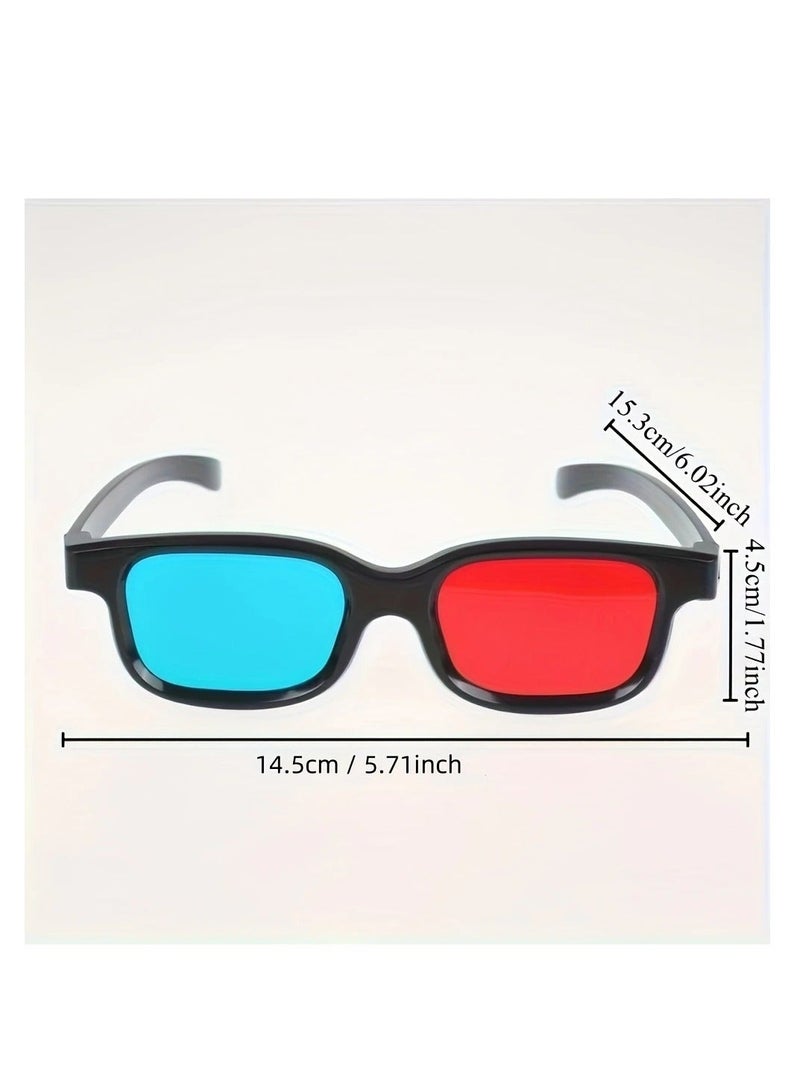 PAMEER 2-Pack 3D Glasses with Black Frame, Red and Blue Lenses, Uncharged, No Battery Required, for Enhanced Reality in TV, Movie, DVD, and Video Games - Image 3