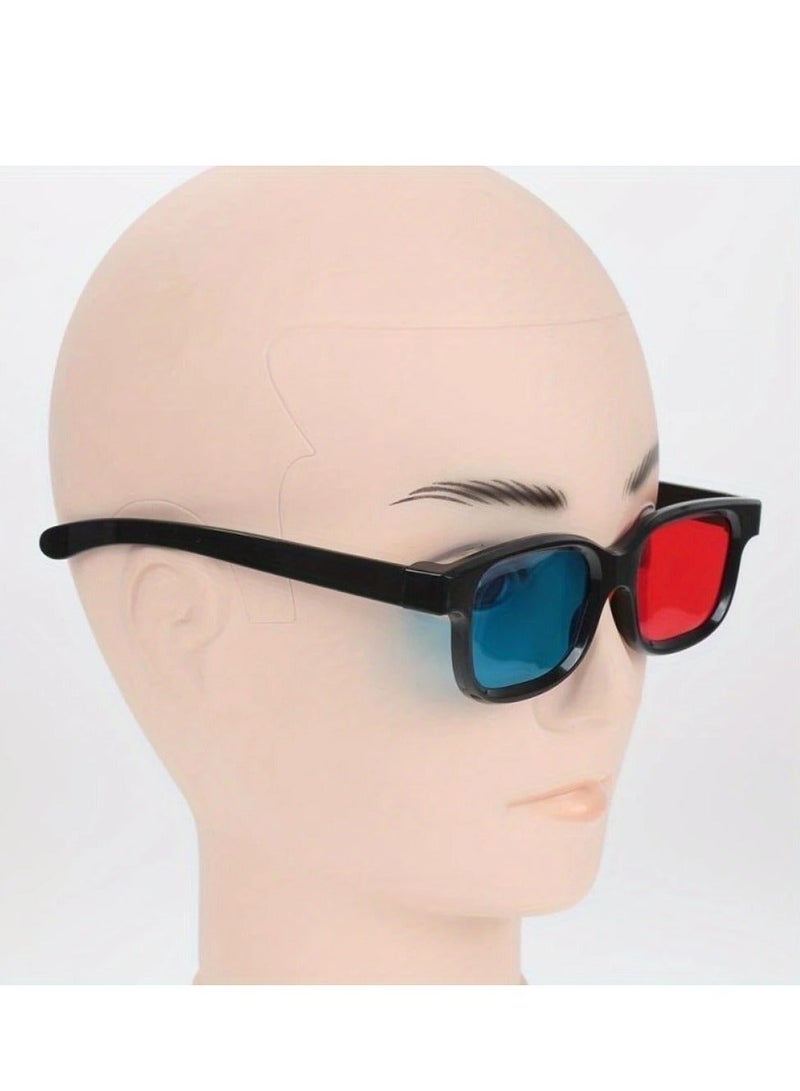 PAMEER 2-Pack 3D Glasses with Black Frame, Red and Blue Lenses, Uncharged, No Battery Required, for Enhanced Reality in TV, Movie, DVD, and Video Games - Image 2