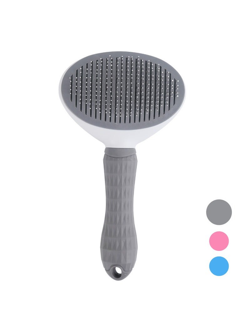 xozgdovg Pet cat brush Hair removal and grooming, dog hair removal brush, pet groomer hair removal grooming tool Comb rake, cat brush short or long hair to remove loose hair and tangles blue/grey/pink  - Image 1