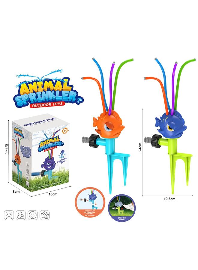 الأزرق جي دبليو <الحيوانات البحرية> رذاذ السمك الدوار رش العشب ألعاب المياه بين الوالدين والطفل - Image 1