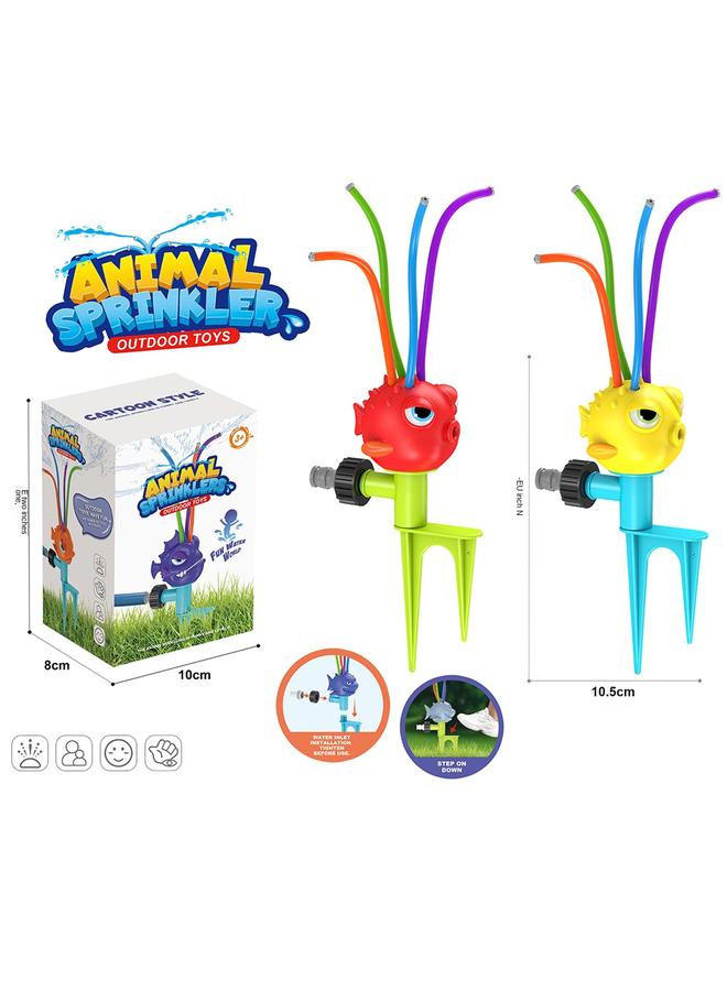 الأزرق جي دبليو <الحيوانات البحرية> رذاذ السمك الدوار رش العشب ألعاب المياه بين الوالدين والطفل - Image 3