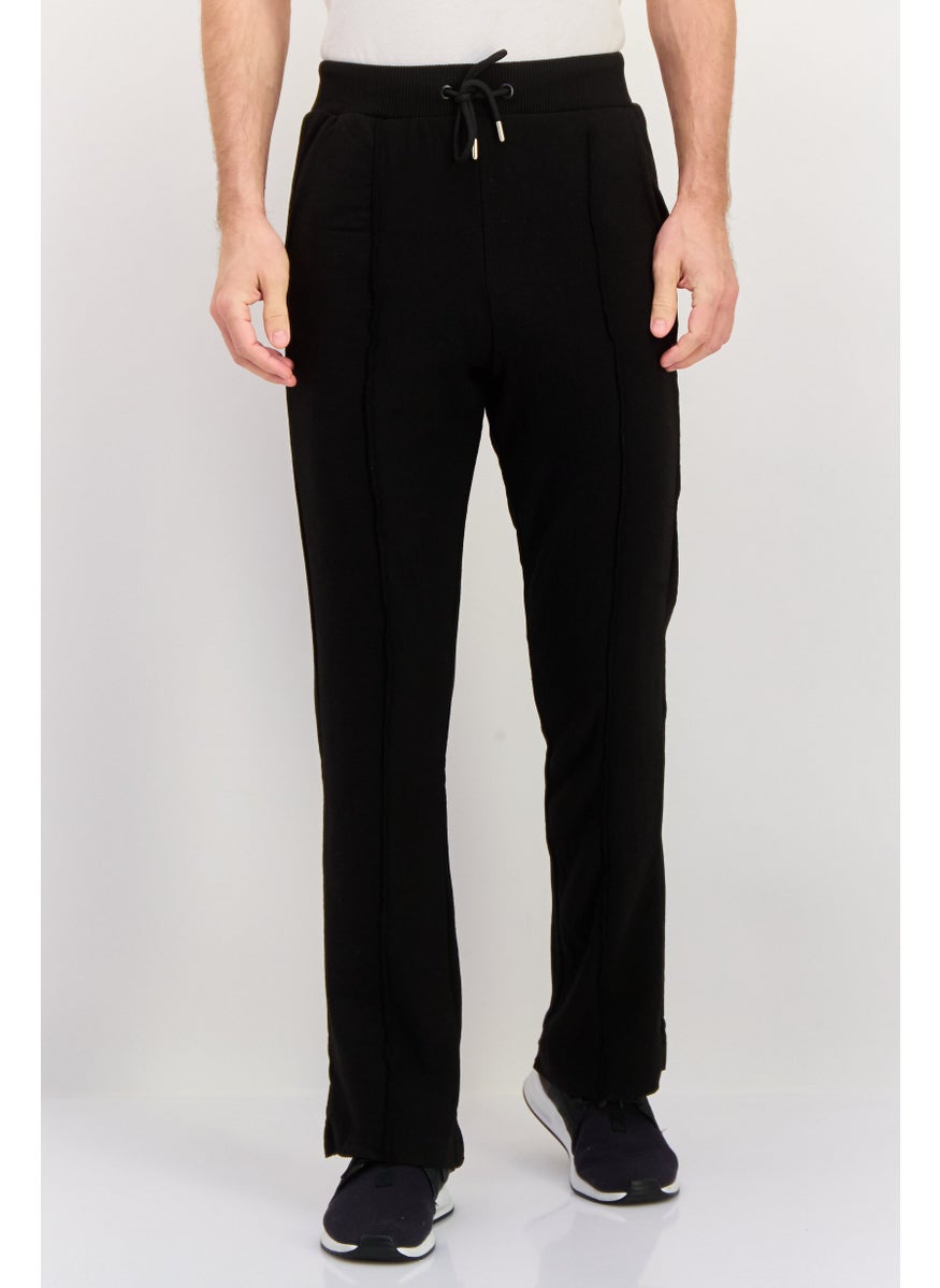 Night Addict Men Regular Fit Plain Sweatpants, Black  - Image 1