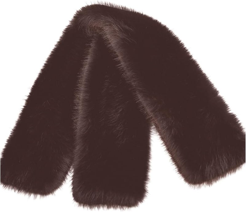 Coffee Winter Scarf Soft Warm Plush Shawl for Women Men Lightweight Polyester Cold Weather Accessory - Image 5