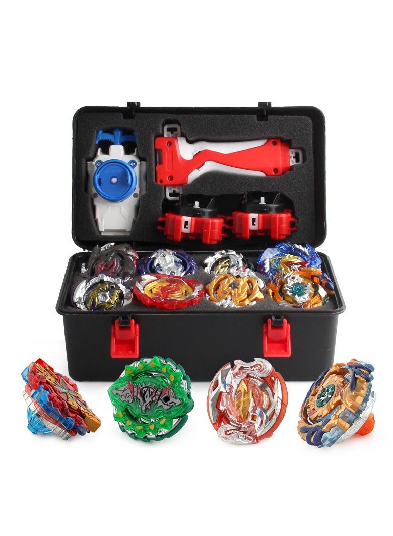 general 12pcs/set Battle Gyro Set to fight with Beyblades Burst Launcher, Portable Storage Box Launcher Suitcase Gift - Image 1