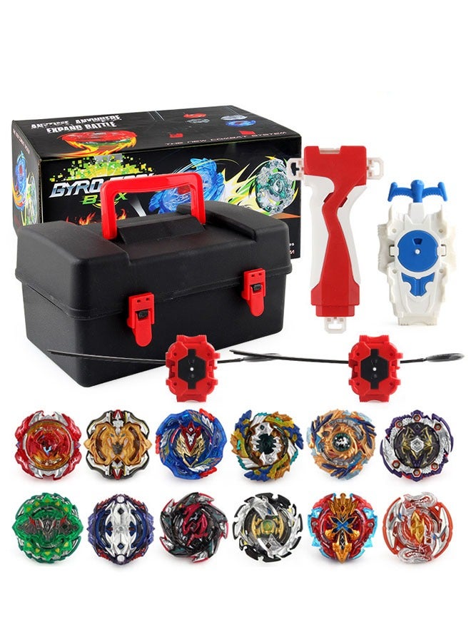 general 12pcs/set Battle Gyro Set to fight with Beyblades Burst Launcher, Portable Storage Box Launcher Suitcase Gift - Image 3