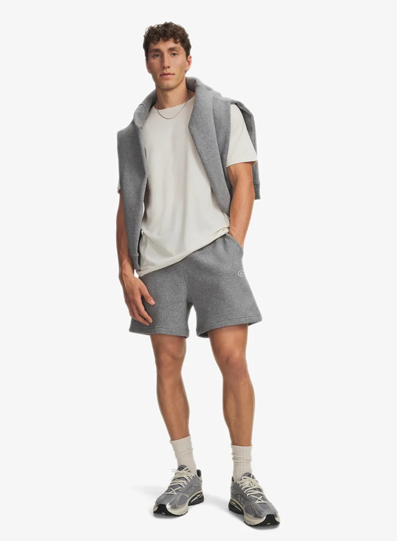 Under Armour Castlerock Light Heather /  / White Rival Fleece Shorts for Men | Best Price UAE