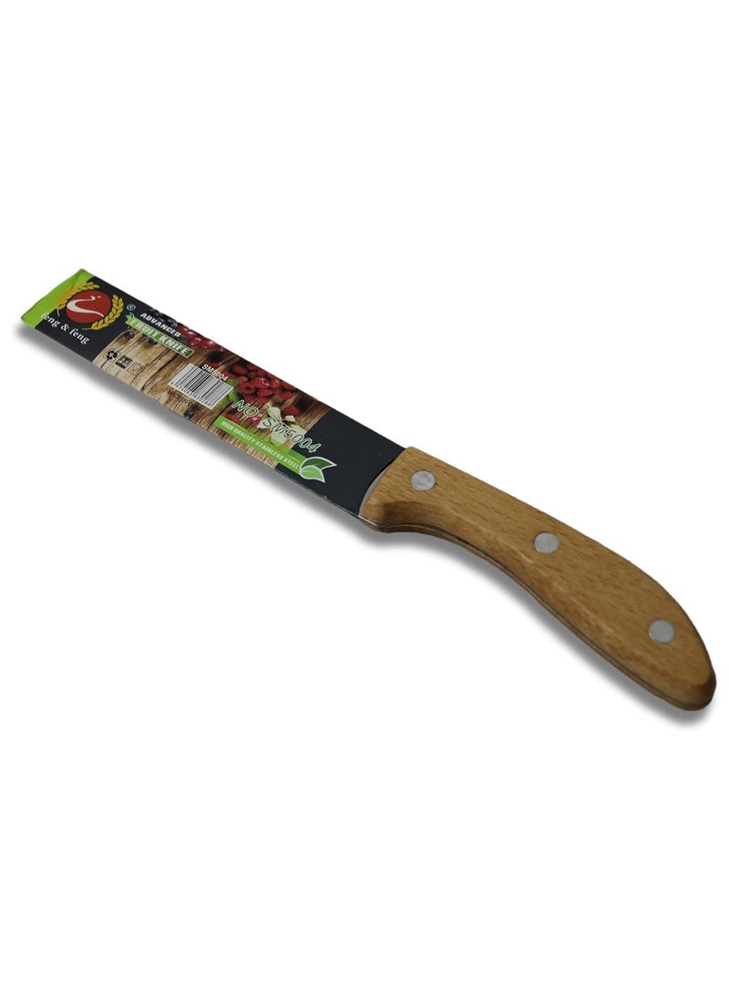 Generic kitchen Stainless Steel Knife with Wooden Hand Set of 3  - Image 3