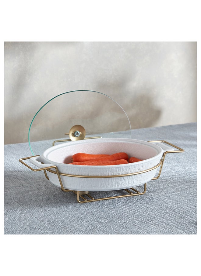 Home Box Celtic Oval Casserole with Candle Stand 30.1x43.5x11.8 cm  - Image 2