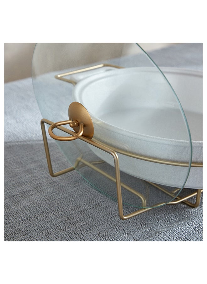 Home Box Celtic Oval Casserole with Candle Stand 30.1x43.5x11.8 cm  - Image 4