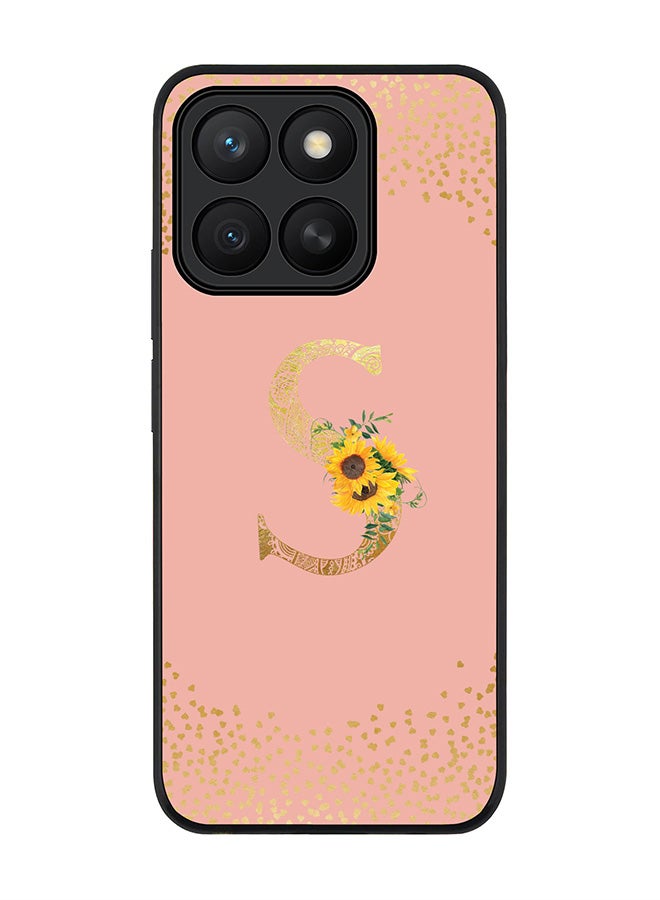 Stylizedd For Honor X8c Case,Slim fit Camera Protection, Shockproof Thin Phone cover  - Custom Floral Monogram - S  (Rose Pink )