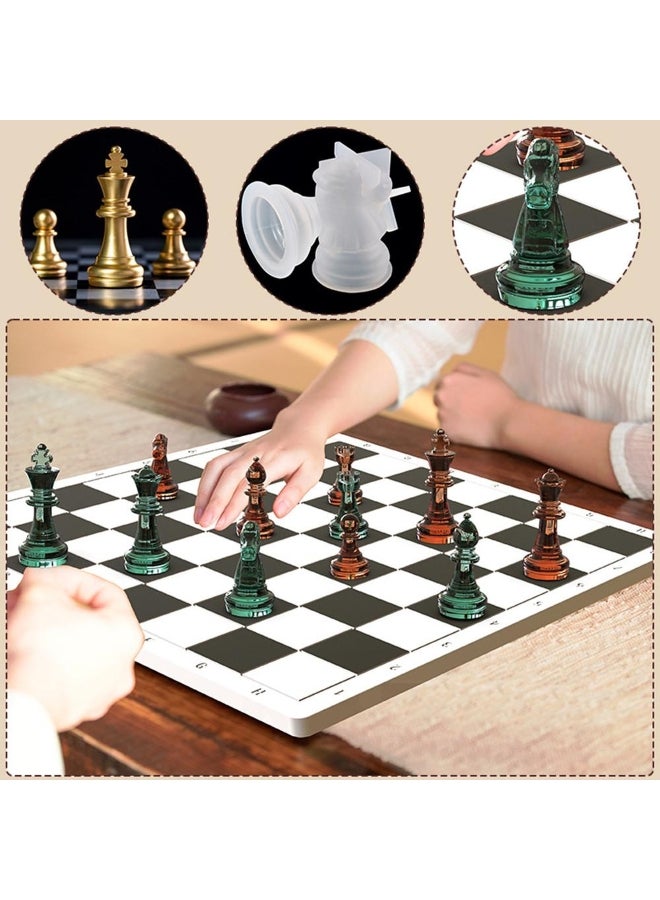 6Pcs 3D Chess Piece Silicone Mold International Chess Queen King Epoxy Resin Casting Mould - Image 4