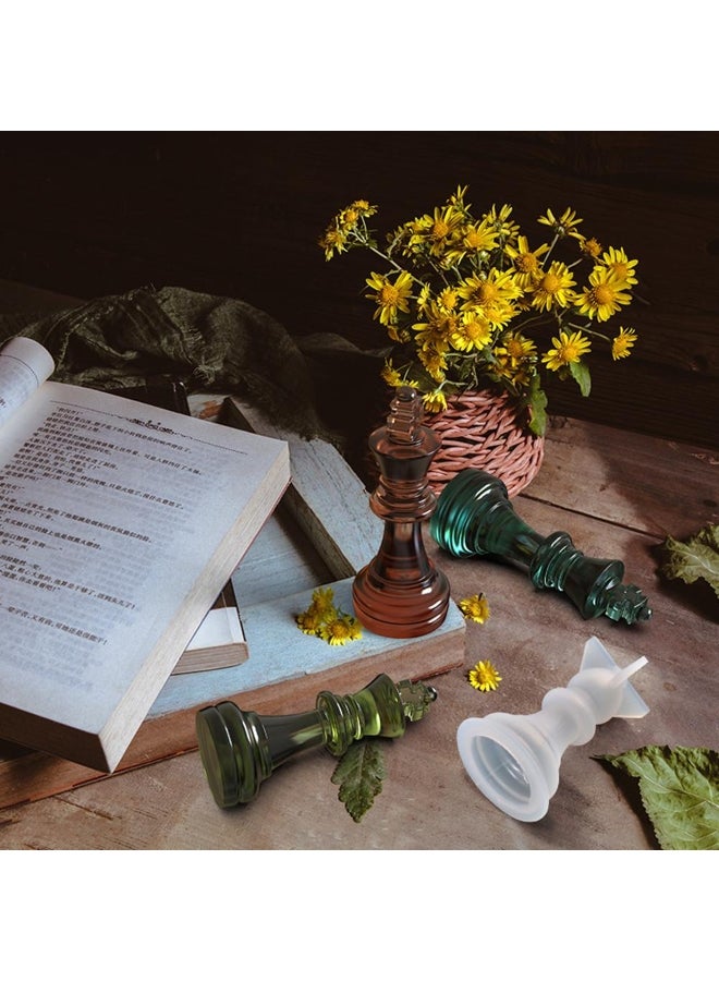 6Pcs 3D Chess Piece Silicone Mold International Chess Queen King Epoxy Resin Casting Mould - Image 3