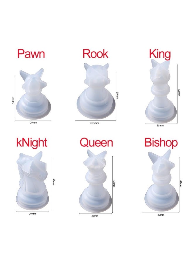 6Pcs 3D Chess Piece Silicone Mold International Chess Queen King Epoxy Resin Casting Mould - Image 5