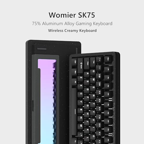 Womier SK75 75% Keyboard with Full Aluminum Wireless Mechanical Gaming Keyboard, VIA Custom Pre-lubed POM Switches RGB Creamy Gaming Key Board, 3-Modes Gasket Hot Swappable, Black - Image 2