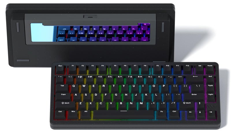 Womier SK75 75% Keyboard with Full Aluminum Wireless Mechanical Gaming Keyboard, VIA Custom Pre-lubed POM Switches RGB Creamy Gaming Key Board, 3-Modes Gasket Hot Swappable, Black - Image 1