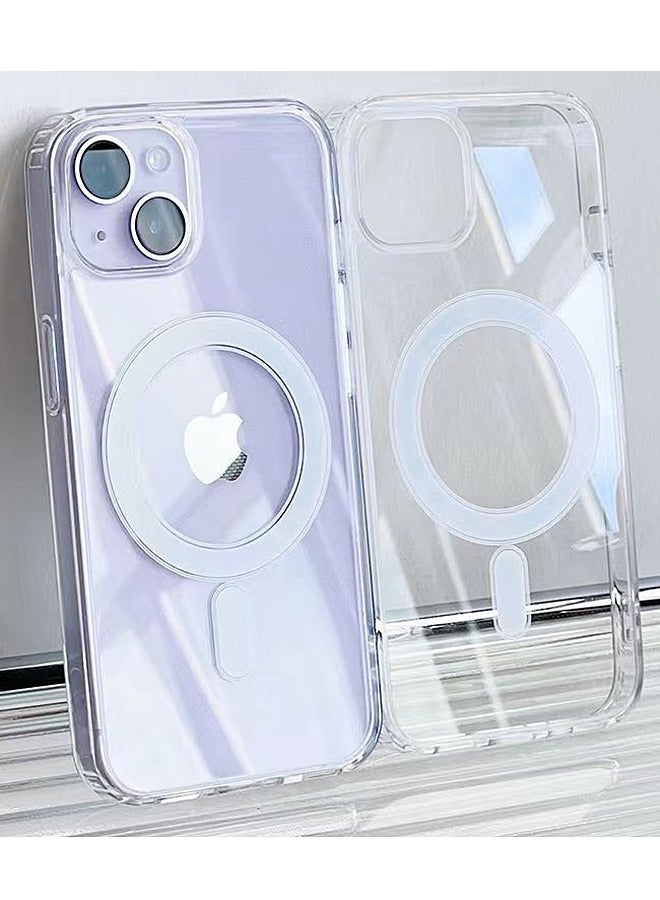 iPhone 15 Case Cover [Compatible with MagSafe] [Strong Magnetic] Full Protection Comfortable Hold Accessory Back Cover for iPhone Clear - Image 1