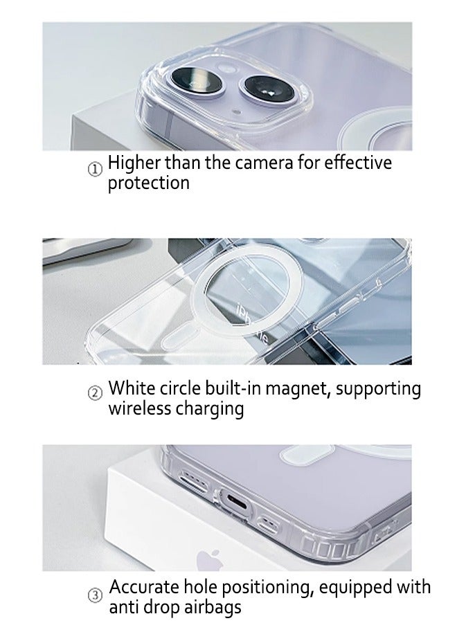 iPhone 15 Case Cover [Compatible with MagSafe] [Strong Magnetic] Full Protection Comfortable Hold Accessory Back Cover for iPhone Clear - Image 3