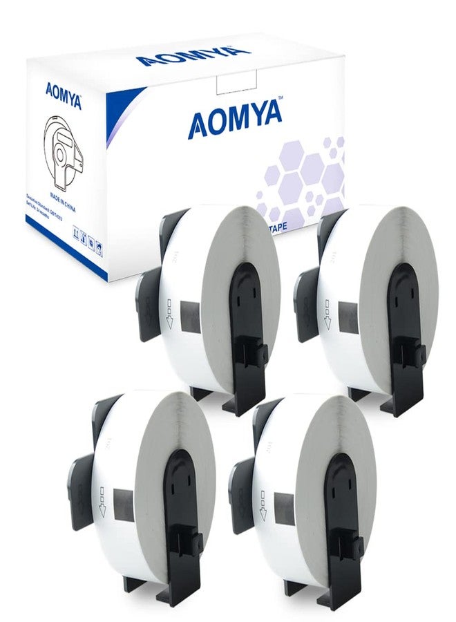 Aomya 4 Rolls DK-1201 Standard Address Shipping Label Compatible for BRO DK1201 29mm x 90mm (1-1/7" x 3-1/2") Die Cut 400 Labels with 4 Refillable Cartridge for QL Label Printer - Image 1