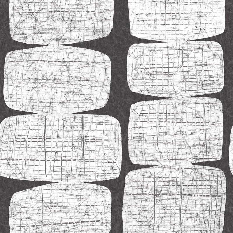 RoomMates RMK12348PL MidCentury Beads Peel and Stick Wallpaper Black White
