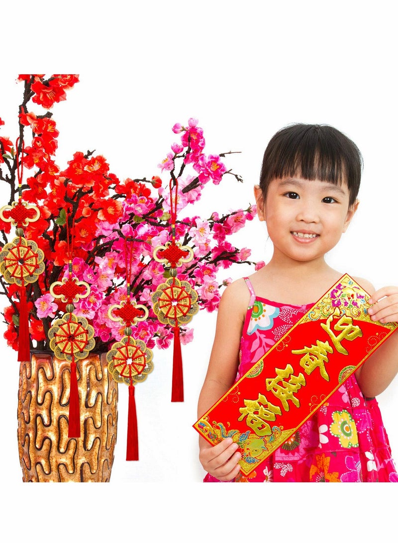 Excefore Chinese Lucky Coins, Brass Copper Coins for Lucky Wealth, Chinese New Year Keychain - Image 4
