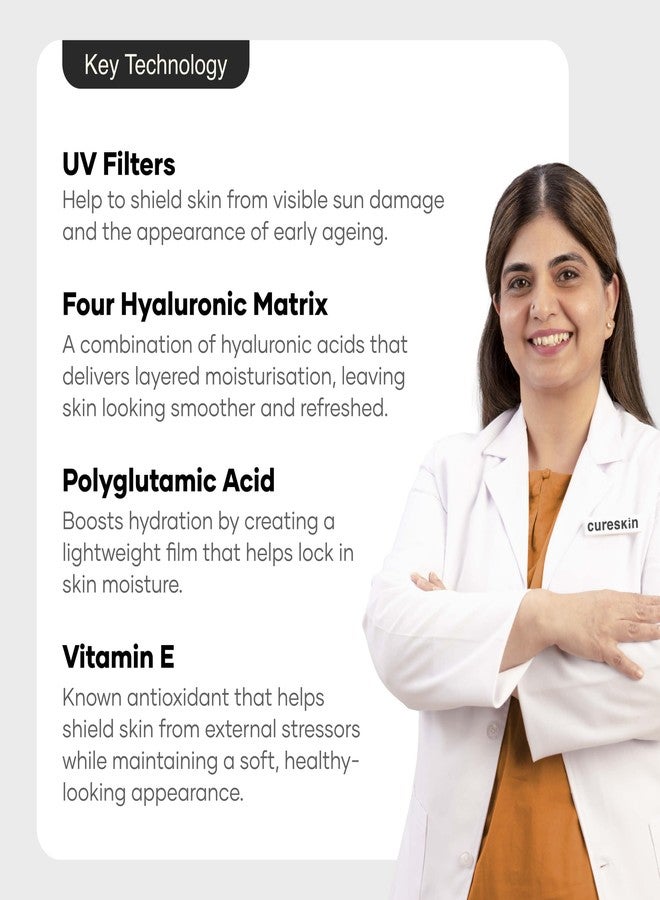 Cureskin SPF 50 Aqua Sunscreen with Advanced UV Filters | Broad Spectrum Sun, UVA, UVB, Blue Light Protection, SPF 50 & PA+++, 50 g (Pack of 1) - Image 4