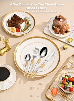 Sunhome 24-Piece Stainless Steel Cutlery Set with Laser Engraving For Kitchen  - Image 5