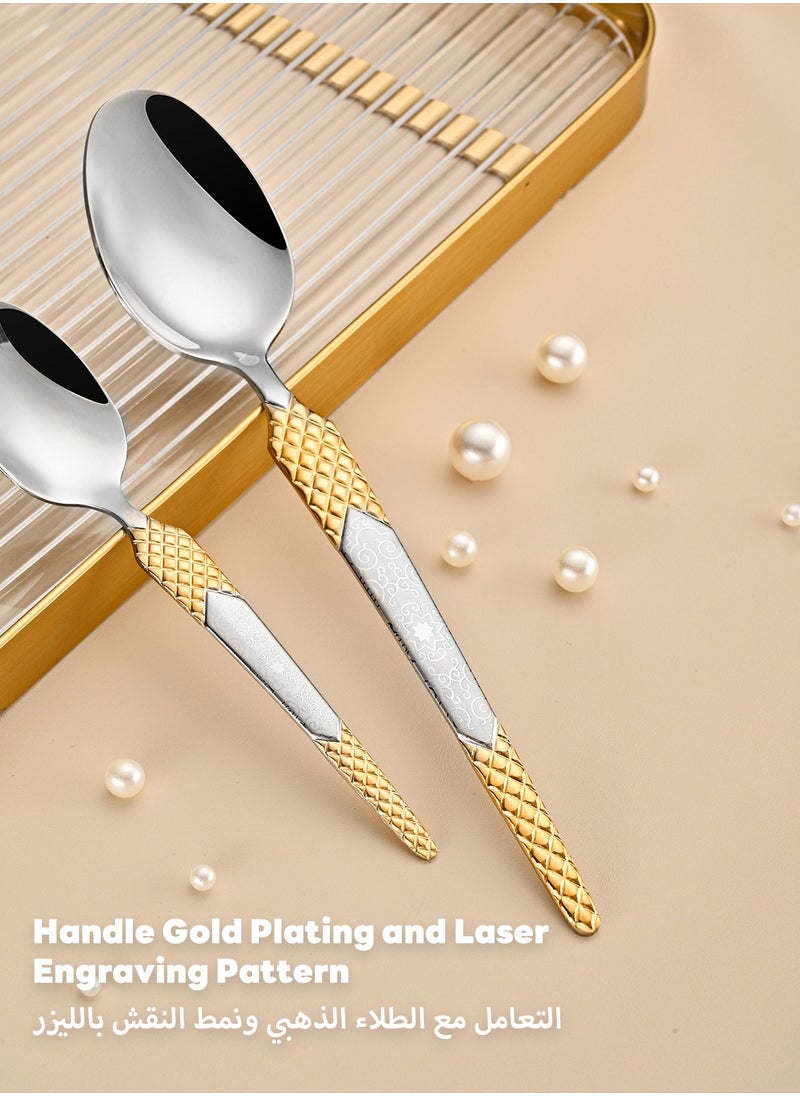 Sunhome SUNHOME 24-Piece Stainless Steel Cutlery Set Kitchen Utensil Set Western Tableware Suitable For Home Kitchen Restaurant Hotel Party Dining Picnic Dining Exquisite Packaging Gift  - Image 3