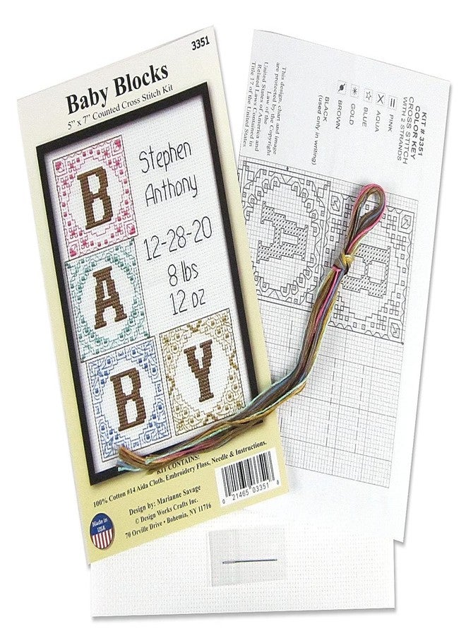 DesignWorks Ink Design Works Crafts Baby Blocks Counted Cross Stitch Kit - Image 3