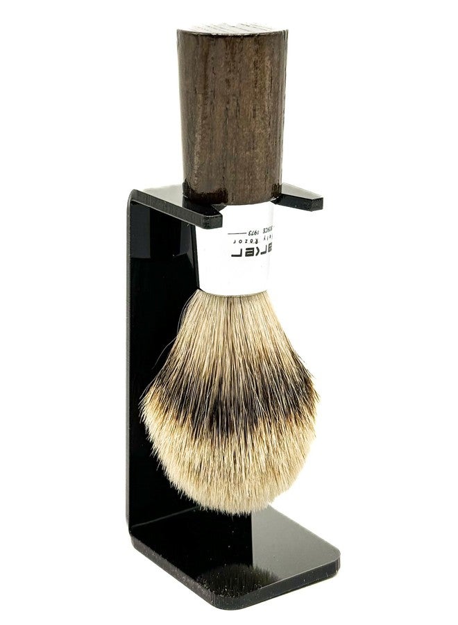 Parker Safety Razor Parker 100% 3-Band Silvertip Badger Bristle Walnut and Chrome Handle Handmade Shaving Brush - Brush Stand Included - Image 1