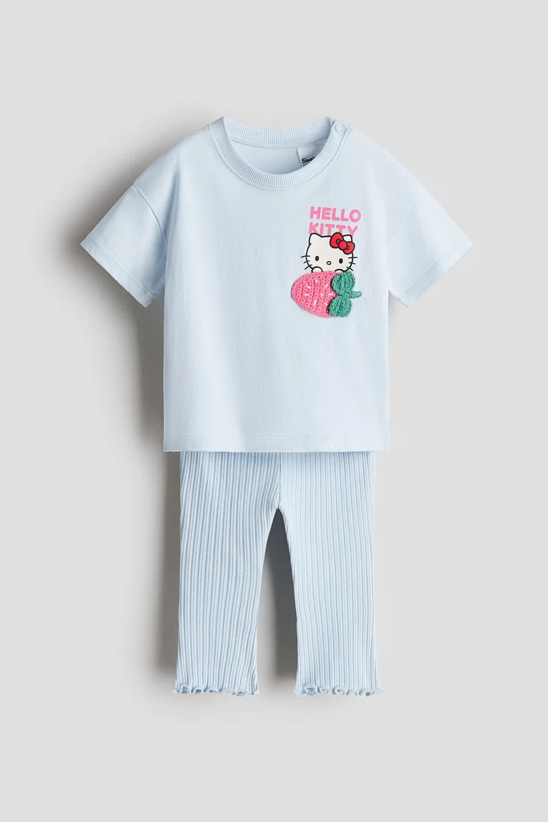 H&M 2-piece print-motif cotton set