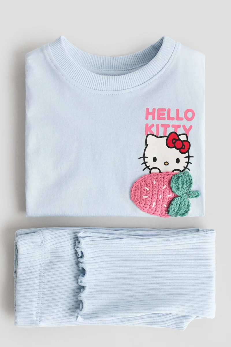 H&M 2-piece print-motif cotton set