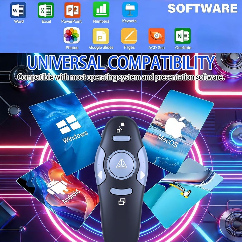 ZWP 2.4Ghz Wireless Presenter Pointers USB Presentation PPT Remote Control for Powerpoint Presentation - Image 5