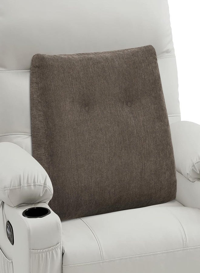 TANYOO Back Support Pillow for Recliner Soft Dual Layer Lumbar Support Pillow with Shredded Memory Foam Ergonomic Orthopedic Couch Lumbar Cushions for Elderly Lower Back Pain Relief Brown - Image 1