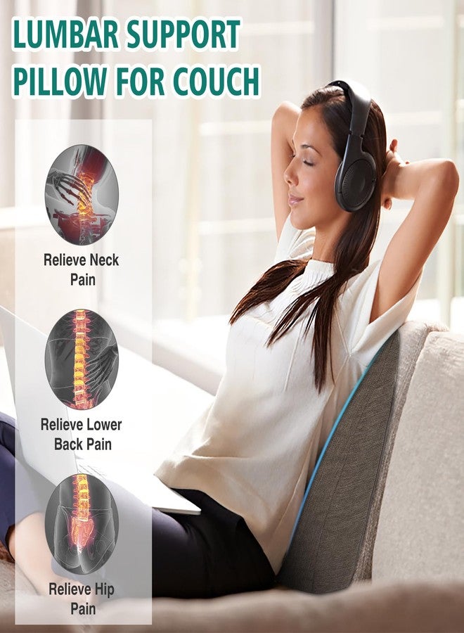 TANYOO Back Support Pillow for Recliner Soft Dual Layer Lumbar Support Pillow with Shredded Memory Foam Ergonomic Orthopedic Couch Lumbar Cushions for Elderly Lower Back Pain Relief Brown - Image 5